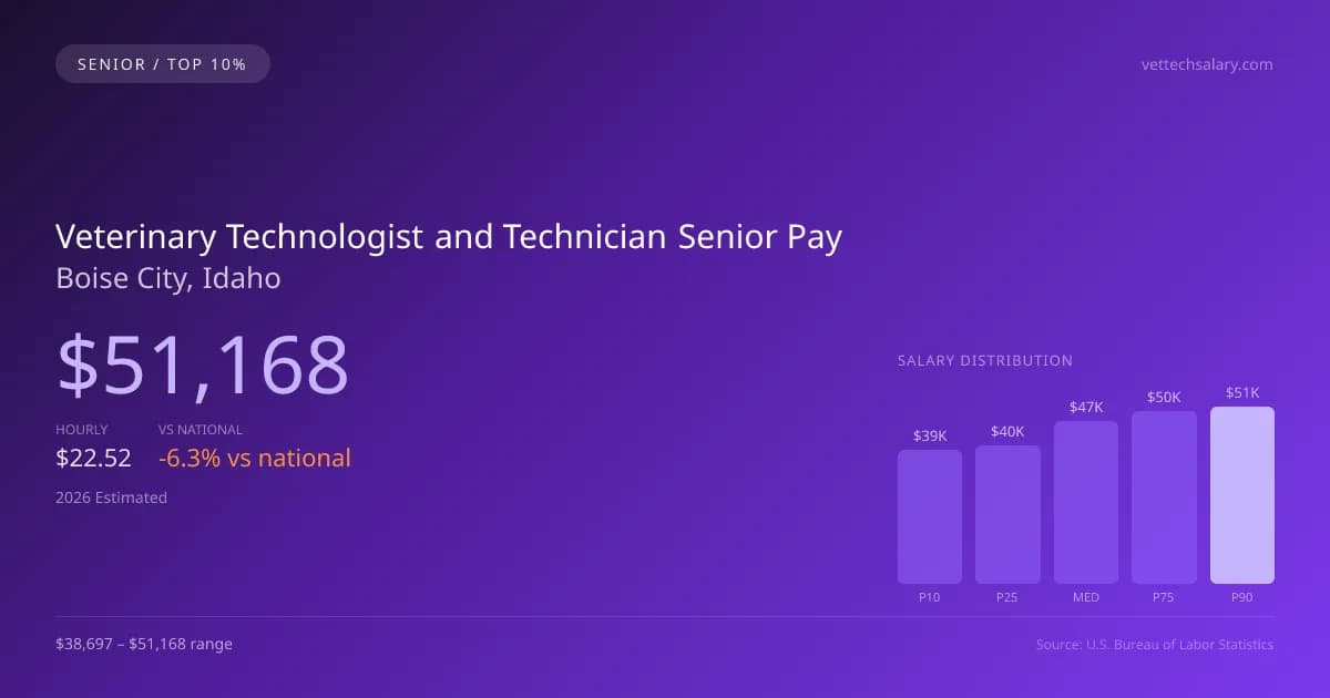 Veterinary Technologist and Technician Senior Salary in Boise City, ID — 2026 est., based on 2025 BLS