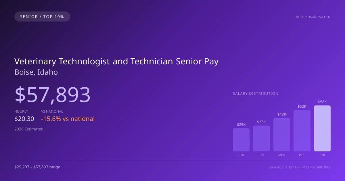Veterinary Technologist and Technician Senior Salary in Boise, ID — 2026 est., based on 2025 BLS
